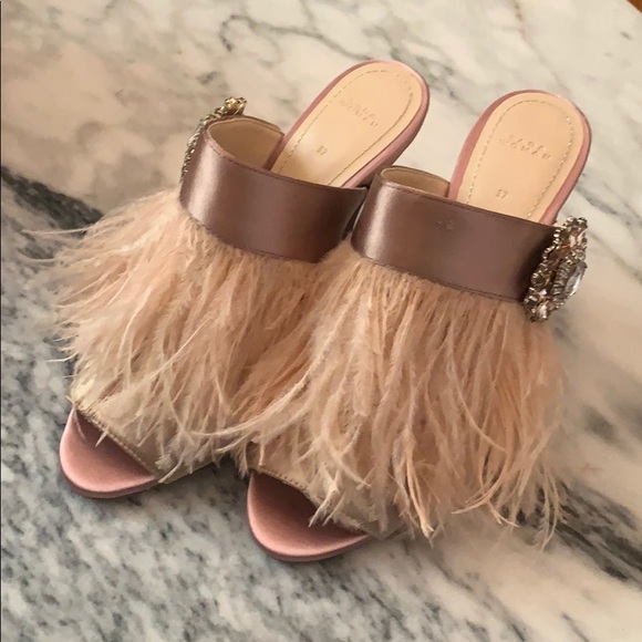 zara feather mules